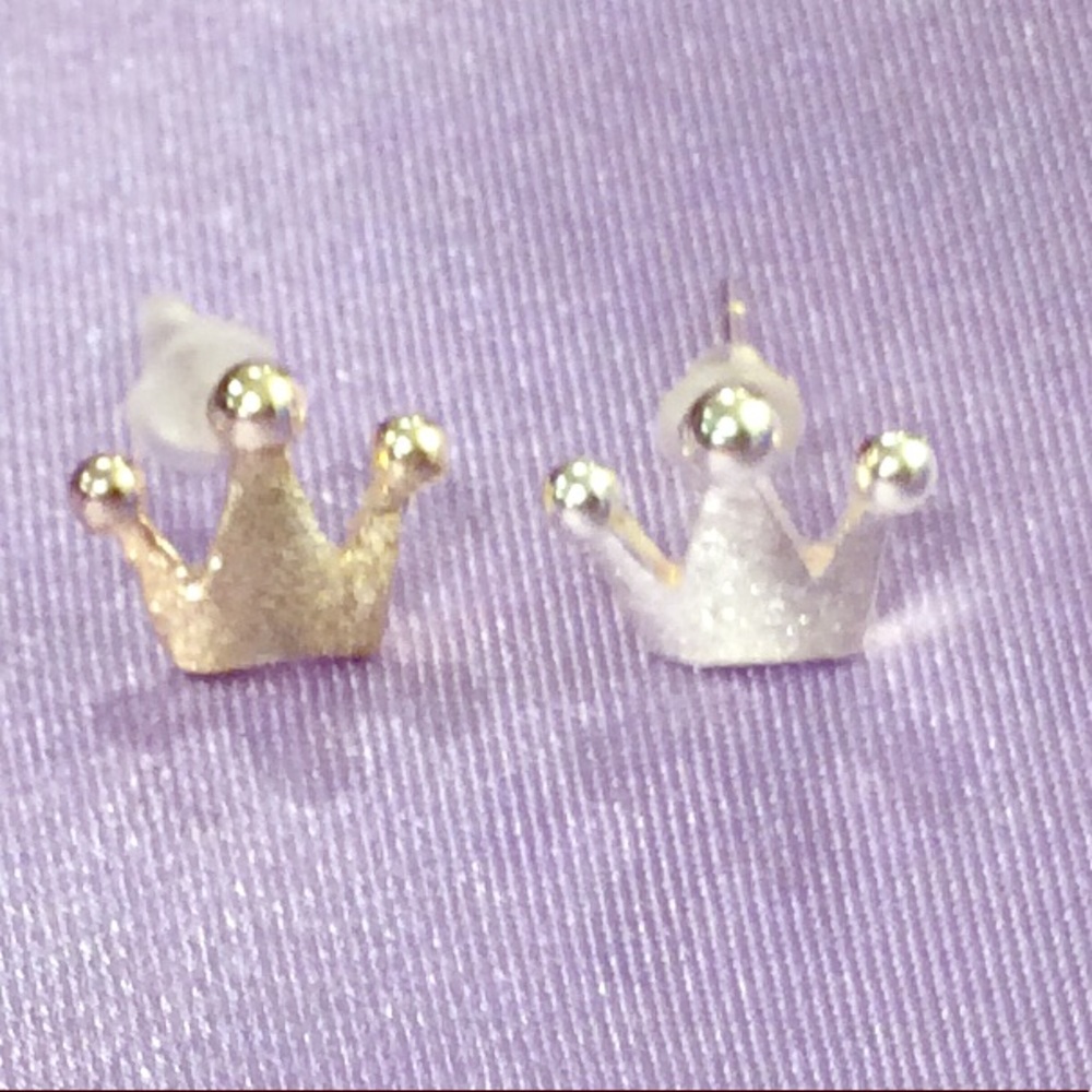 Handmade Sterling Silver Crown Earrings